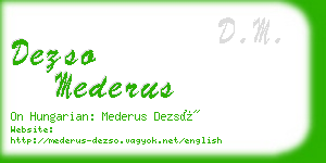 dezso mederus business card